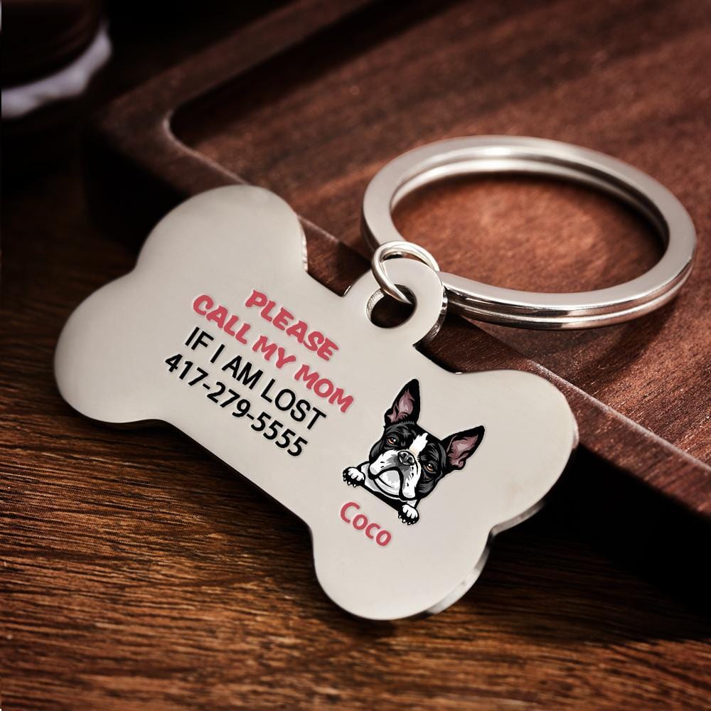  French Bulldog Gifts, Personalized French Bulldog Keychain,  Custom Engraved Dog Keychain, Memorial Keepsake for Dog Mom and Dad :  Handmade Products