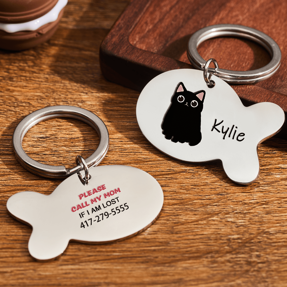 Keychain for Dog Mom Handmade Pet Loss Memorial Gift Custom Portrait  Engraved Cat Key chain Pet Supplies Car Accessories Unique -LCKR-AP