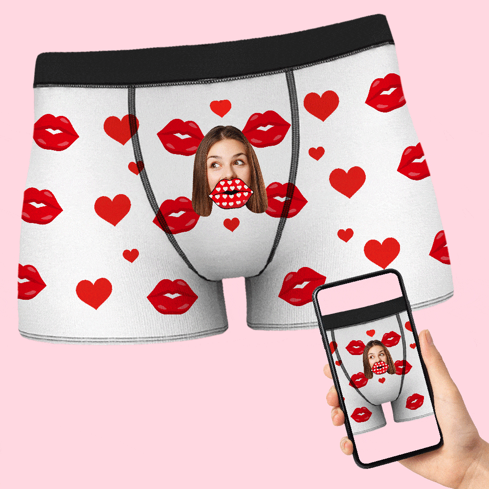Custom Face Boxer Briefs I Love You Personalized Naughty