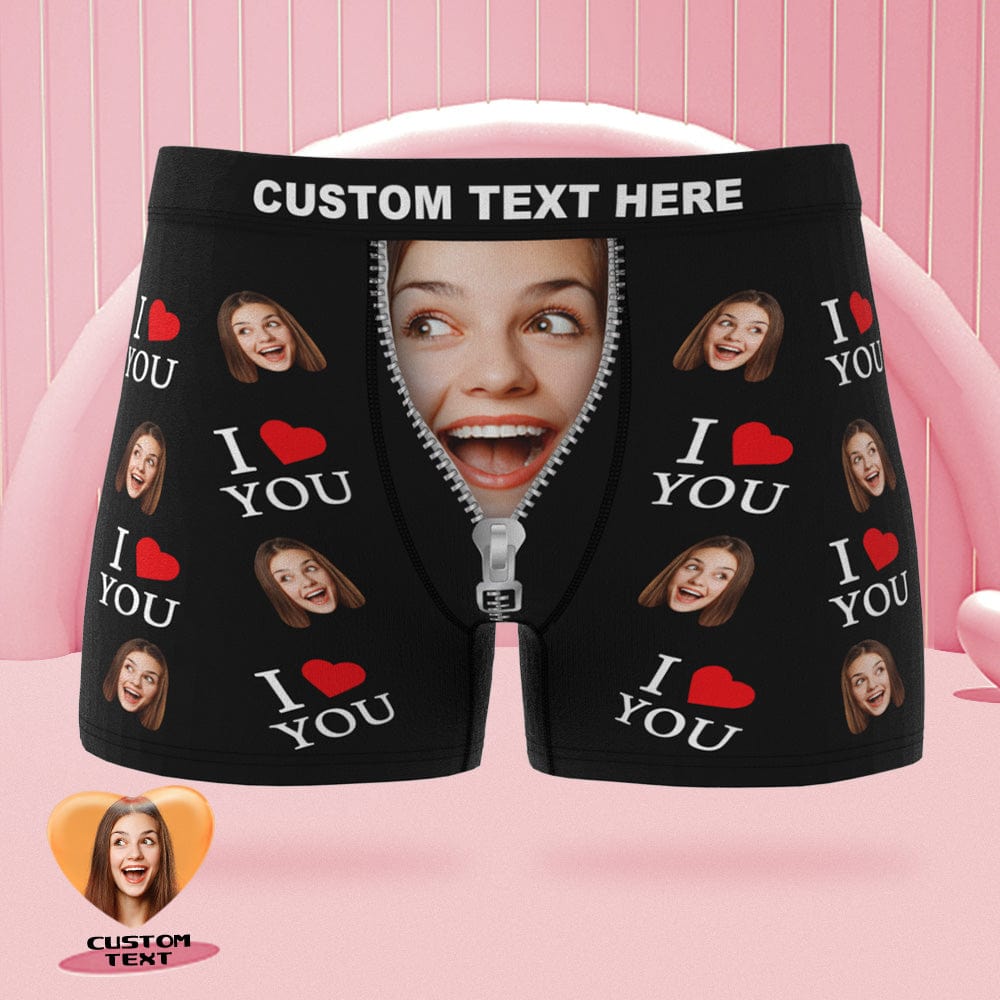 Custom Face Boxer Briefs I Love You Personalized Naughty Valentine's D –  Giftlab Canada