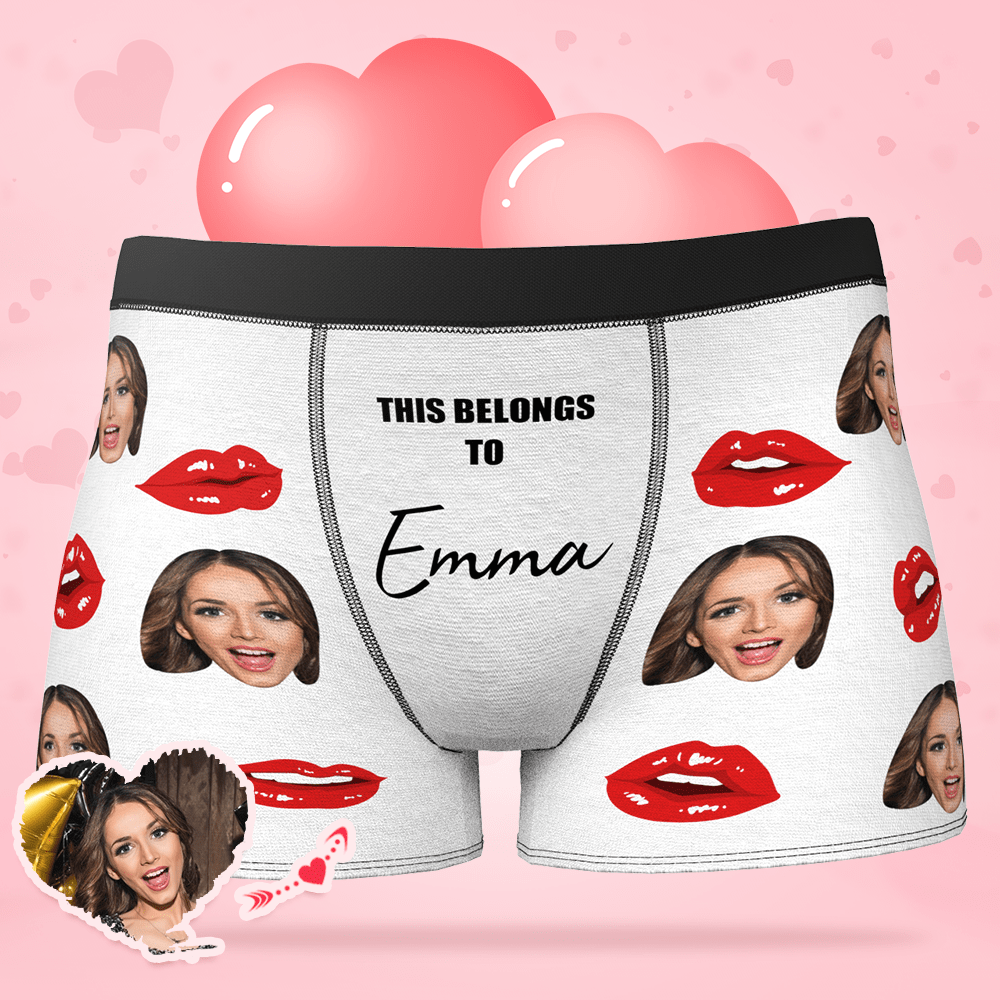 Custom Girlfriend Face Boxer Valentine Gift For Him - 2 Colors