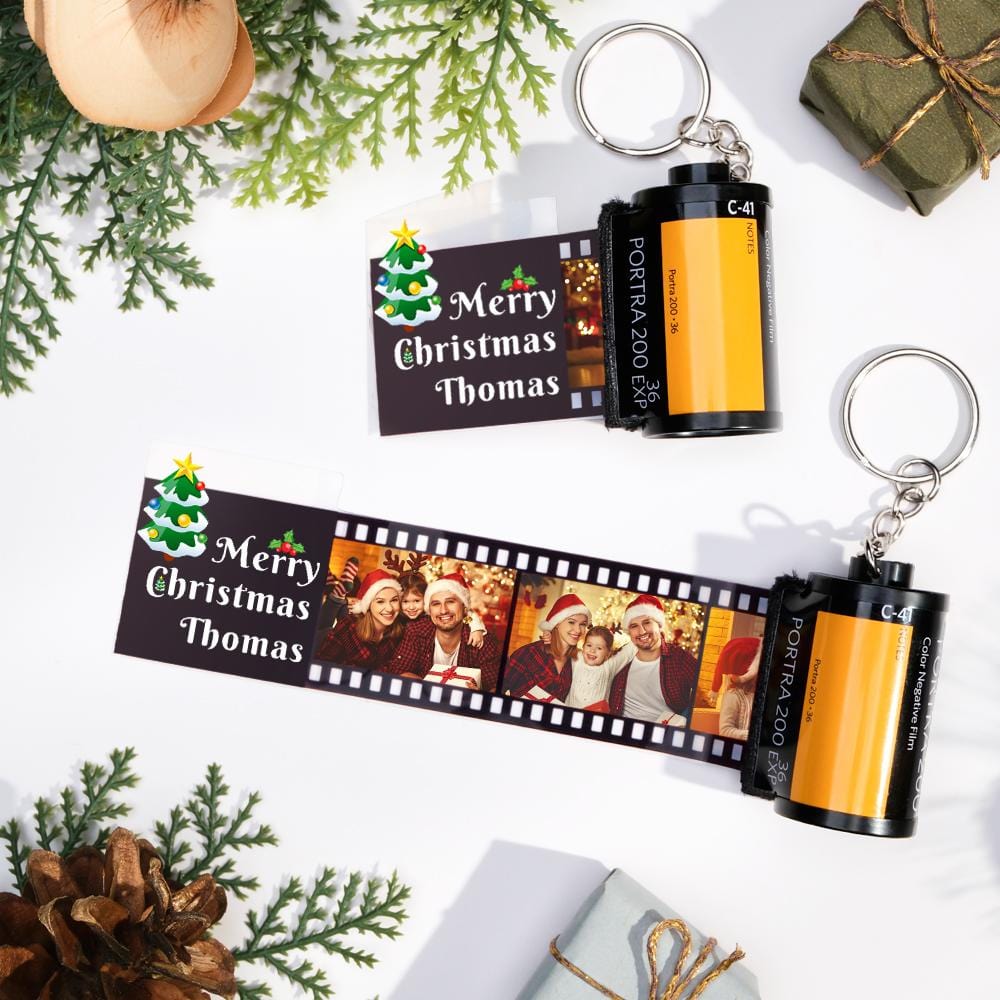 Custom Photo Film Roll Keychain Christmas Tree Pattern Camera Keychain  Christmas Day Gift – GiftLab