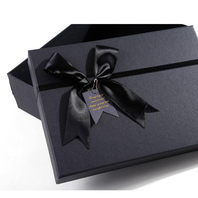 black gift box with lid