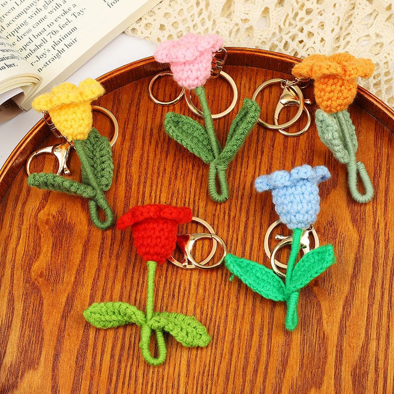 Crochet Flower Keychains, Crochet Flower