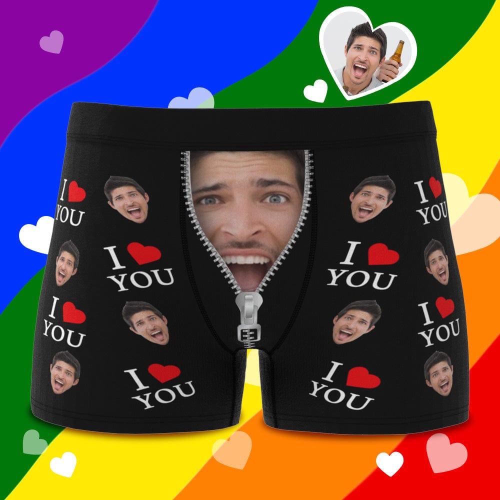 Custom Face Boxer Briefs I Love You Personalized Naughty Valentine's D –  Giftlab Canada