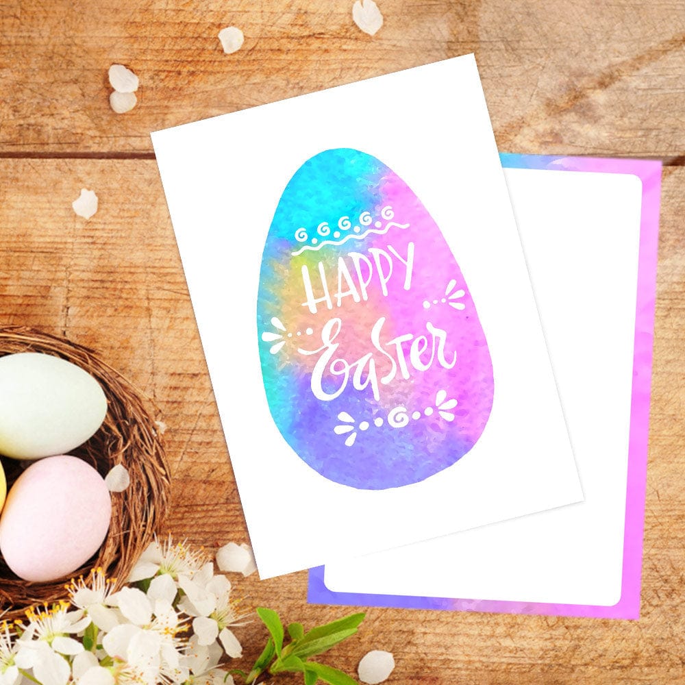 Colorful Eggs Easter Card Happy Easter Card Greeting Card for Kids ...