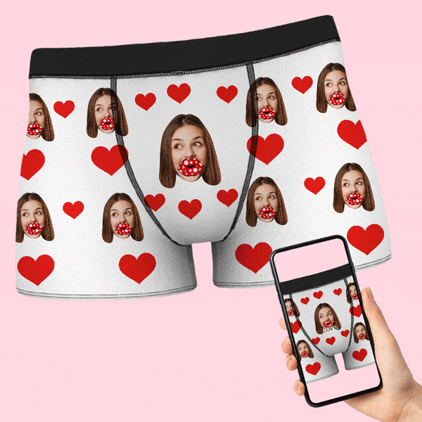 Custom Face Boxers Personalized Heart and Lips Underwear Gift For Boyf –  GiftLab
