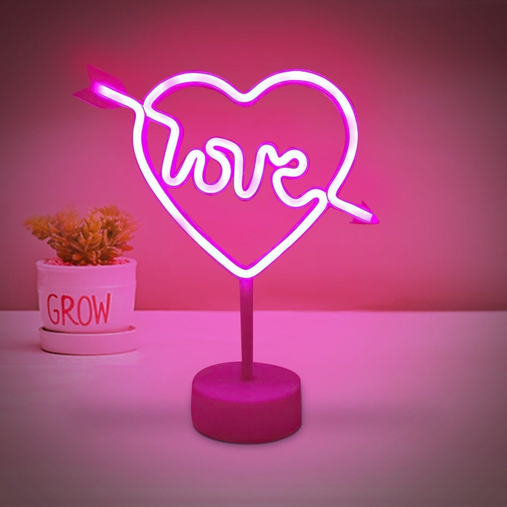 Neon Led Lights Heart Shape Valentine's Day Gift For Couple – GiftLab