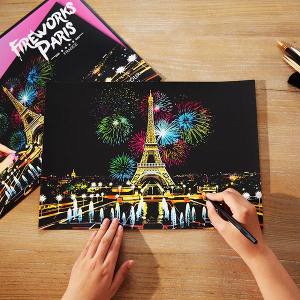 1pc City Night View & Scenery Scratch Painting, Creative Birthday Gift For  Worldwide Destinations