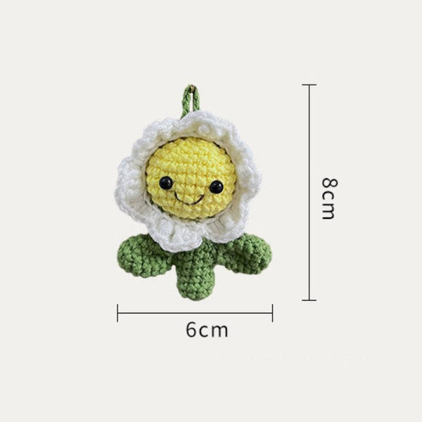 Crochet Flower Keychain Creative Cactus Knitted Keychain Gift 