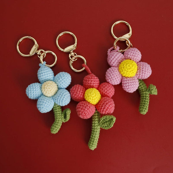 Crochet Flower Key Holder/daisy Key Chain/flower Keyring 